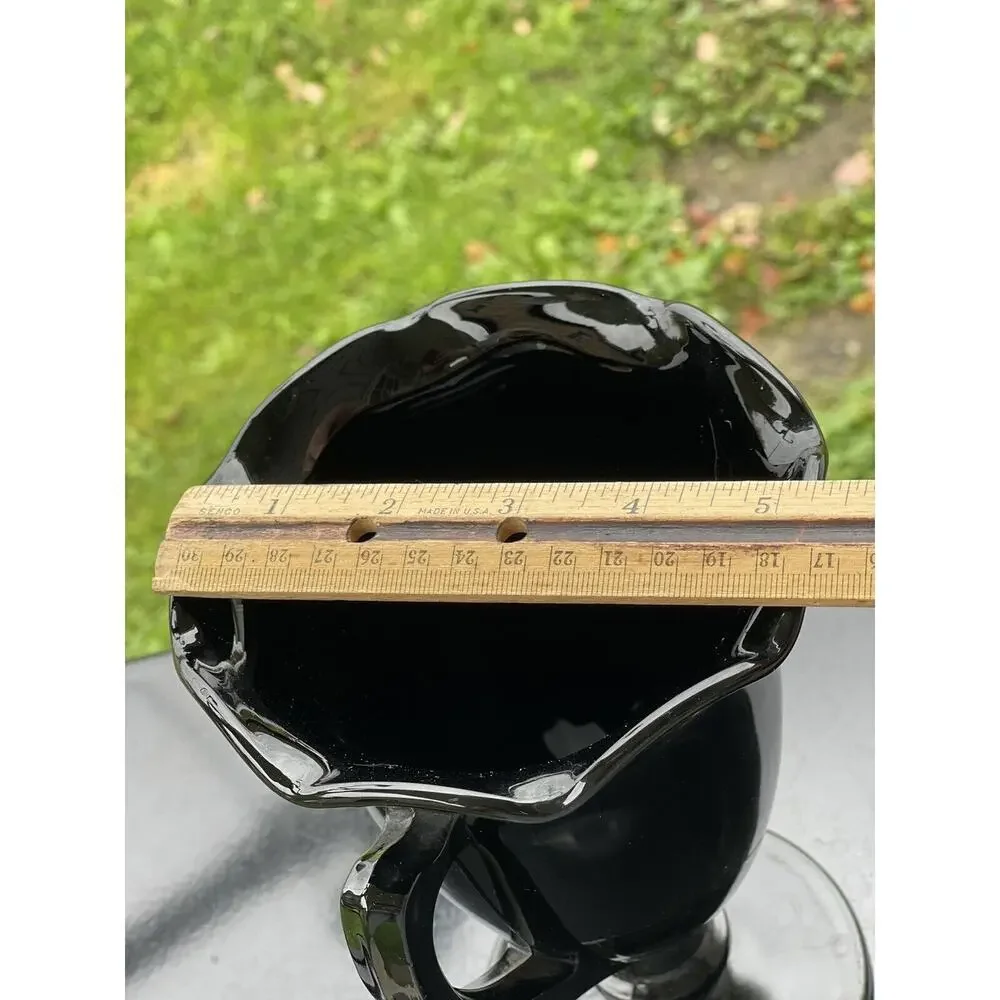 L.E. Smith Black Amethyst Glass Trophy Vase Spooner‎ Art Deco